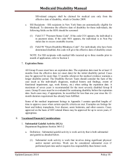 January 2014 (Official Policy Section II, E,1,b.(5)(c) and E,2.b.