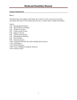 Appendix I (Listing of Impairments, Adults and Children)