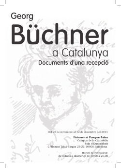 Georg B&uuml;chner a Catalunya. Documents d'una recepci&oacute;