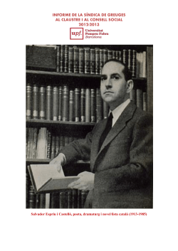 Informe anual de la s&iacute;ndica de Greuges de la UPF