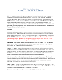 Part II: DSRIP Behavioral Health Workbook Series Overview