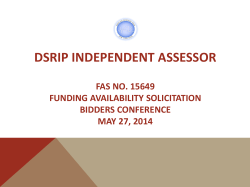 DSRIP Independent Assessor Bidders Conference Presentation