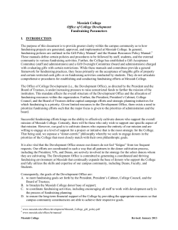 Messiah College Fundraising Parameters