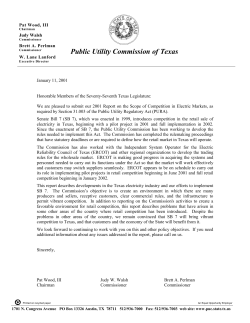 2001 Scope of Competition in Electric Industry of Texas