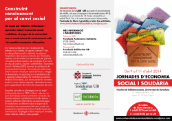Jornades d'Economia Social i Solid&agrave;ria