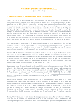 Jornada de presentaci&oacute; de la xarxa XALOC