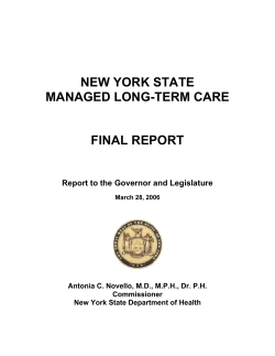 Final Report on the Status of Managed Long Term Care Plan Development - March 2006