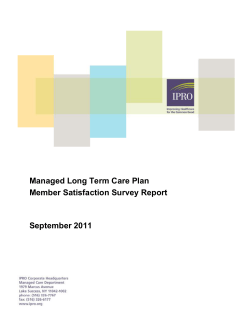 MLTC Plan Member Satisfaction Survey Report