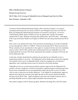 MLTC Policy 13.23: Coverage of Telehealth Services in MLTC Plans