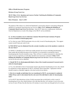 MLTC Policy 13.16: Questions and Answers Further Clarifying the Definition of CBLTC Services