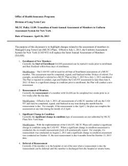 MLTC Policy 13.09: Transition of Semi-Annual Assessment of Members to Uniform Assessment System for New York