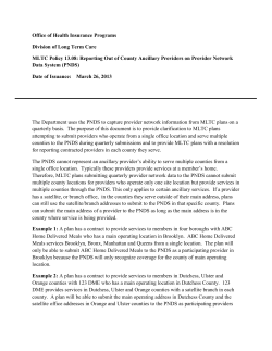 MLTC Policy 13.08: Reporting Out of County Ancillary Providers on the PNDS