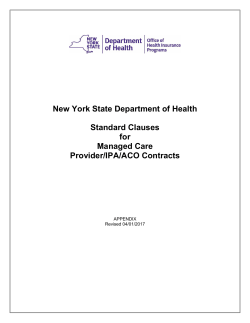Standard Clauses for Managed Care Provider/IPA Contracts