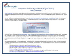 National Association for Sport and Physical Education Advocacy Comprehensive School Physical Activity Program Policy Continuum