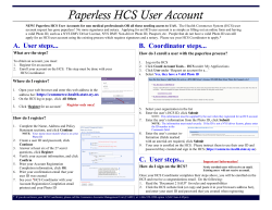Paperless HCS User Account