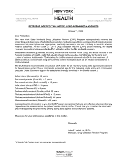Retrodur Intervention Notice: Long-acting Beta Agonists - October 1, 2013