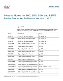 Release Notes for 200, 300, 500, and ESW2 Series Switches Software Version 1.4.0