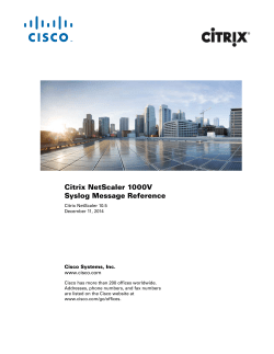 Citrix NetScaler 1000V Syslog Message Reference, Release 10.5