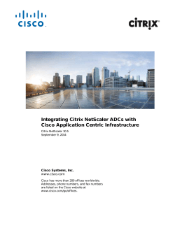 Integrating Cisco Application Centric Infrastructure with Citrix NetScaler ADCs, Release 10.5