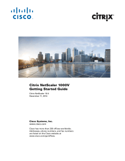 Citrix NetScaler 1000V Getting Started Guide, Release 10.5