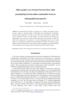 Older people's use of Social Network Sites while participating in local online communities from an ethnographical perspective