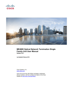 ME4600 ONT SFU Installation and Configuration Guide