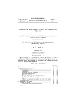 the report that accompanies the House version of the energy and water bill