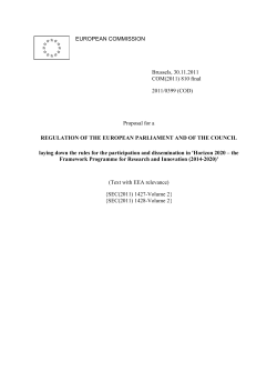proposal for the rules of participation and dissemination in Horizon 2020