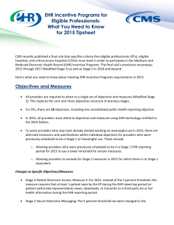 Eligible Professionals: What You Need to Know for 2015