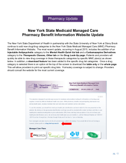 New York State Medicaid Managed Care Pharmacy Benefit Information Website Update(PDF, 3pg)