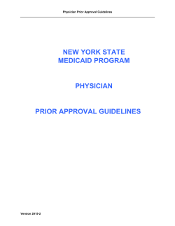 Physician Prior Approval Guidelines manual on eMedNY