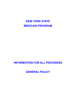 Provider General Policy manual