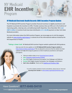 NY Medicaid EHR Incentive Program