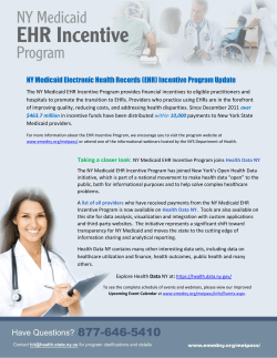 NY Medicaid EHR Incentive Program