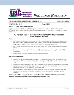 EPIC PROVIDER BULLETIN
