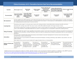 Clinical Summary of U.S. Preventive Services Task Force Recommendation