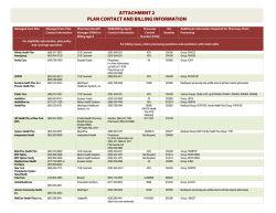 Attachment 2 PLAN CONTACT AND BILLING INFORMATION