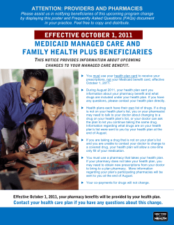 Medicaid Managed Care and Family Health Plus Beneficiaries Poster