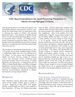 http://www.cdc.gov/nceh/lead/Publications/RefugeeToolKit/pdfs/CDCRecommendations.pdf.