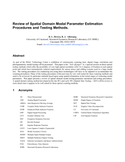 "Review of Spatial Domain Modal Parameter Estimation Procedures and Testing Methods", Brown, D.L., Allemang, R.J.,  Proceedings, International Modal Analysis Conference, 23 pp., 2009.