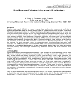"Modal Parameter Estimation Using Acoustic Modal Analysis", Elwali, W., Satakopan, H., Shauche, V., Allemang, R.J., Brown, D.L.,