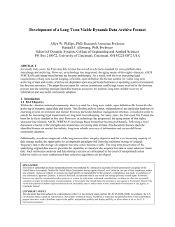 "Development of a Long Term, Viable Dynamic Data Archive Format", &nbsp;Phillips, A.W., Allemang, R.J., Proceedings, International Modal Analysis Conference (IMAC), 15 pp., 2011.