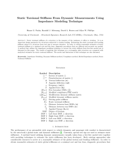 "Static Torsional Stiffness From Dynamic Measurements Using Impedance Modeling Technique", Pasha H.G., Allemang R.J., Brown, D.L., Phillips A.W.,&nbsp;Proceedings, International Modal Analysis Conference (IMAC), 2014.
