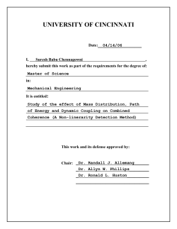 2006-Chennagowni-Study of the Effect of Mass Distribution, Path of Energy and Dynamics Coupling on Combined Coherence (A Nonlinearity Detection Method)