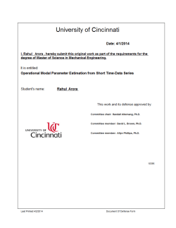 2014-Arora-Operational Modal Parameter Estimation from Short Time-data Series