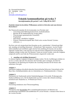 Kursbeskrivning HT 2015