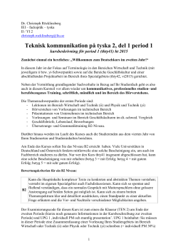 Kursbeskrivning period 1