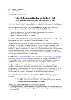 Kursbeskrivning period 1 HT 2015