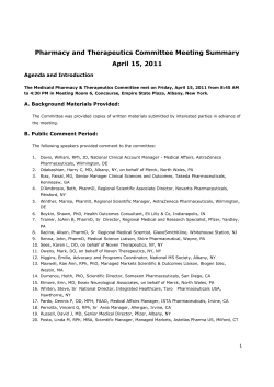 April 15, 2011 Meeting with Commissioner Final Determinations - Posted 05/24/2011 (PDF, 149KB, 15pg.)