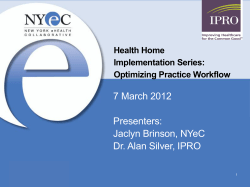 Health Home Implementation Series: Optimizing Practice Workflow